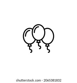 Balloons Line Icon, Vector Template