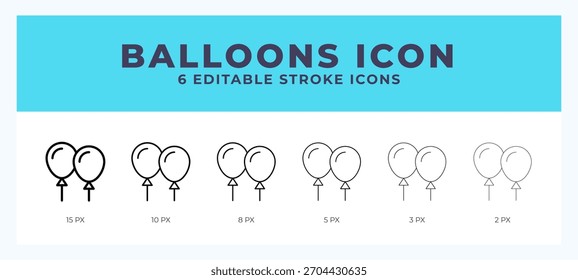 Balloons line icon. For web. And mobile app. Vector illustration.