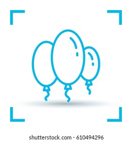 Balloons line vector icon