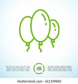 Balloons line vector icon