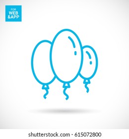 Balloons line vector icon