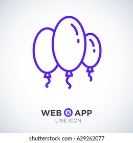 Balloons line vector icon