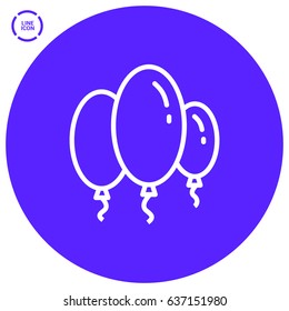 Balloons line vector icon