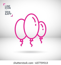 Balloons line vector icon