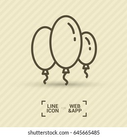 Balloons line vector icon