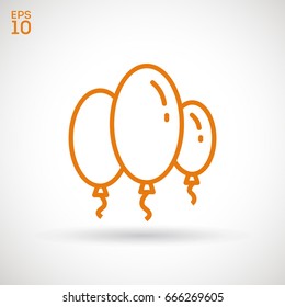 Balloons line vector icon