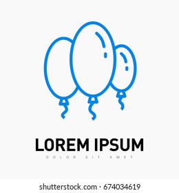 Balloons line vector icon