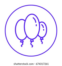 Balloons line vector icon