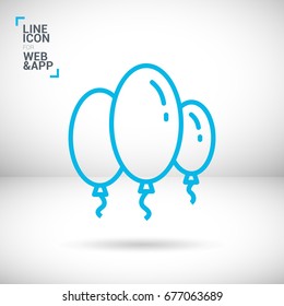 Balloons line vector icon