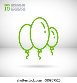 Balloons line vector icon