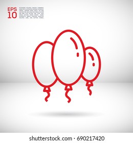 Balloons line vector icon