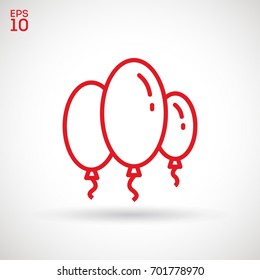 Balloons line vector icon