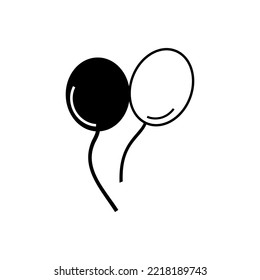 Balloons line vector icon collection