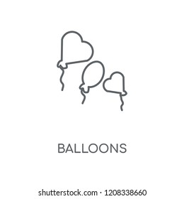 Balloons linear icon. Balloons concept stroke symbol design. Thin graphic elements vector illustration, outline pattern on a white background, eps 10.
