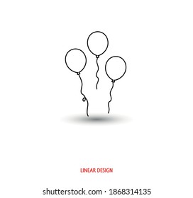 Ballons im linearen Stil. Vektorgrafiken.