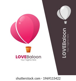 Balloons and love logo design