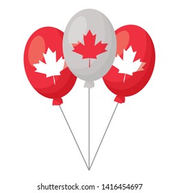 balloons maple leaf decoration happy canada day vector illustration  