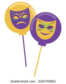 balloons mardi gras icon isolated