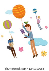 Balloons and men