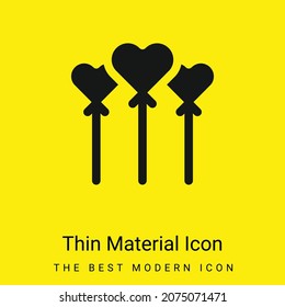 Icono de material amarillo brillante mínimo en globos