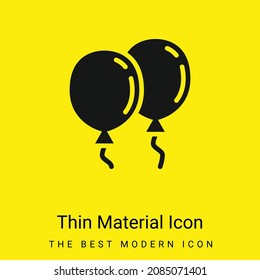 Icono de material amarillo brillante mínimo en globos