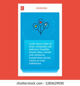 Balloons mobile vertical banner design design. Vector