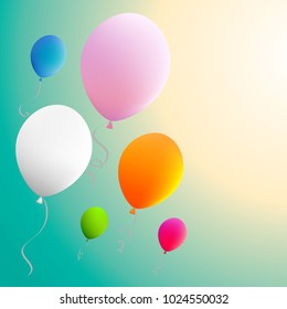 Balloons. Multicolored. Decoration. Celebration. Vector illustration.