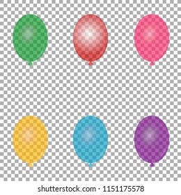 Balloons Multi-colored balloons on a transparent background