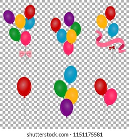 Balloons Multi-colored balloons on a transparent background