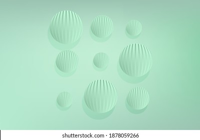 Ballons, Neo-Minze.  Hintergrund und türkisfarbene Minzstruktur. Vektorgrafik
