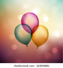 Balloons on colorful defocused background - eps10