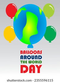 Balloons on earth symbolize the celebration of  Balloons Around the World Day on 1 October