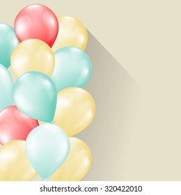 balloons on soft retro background