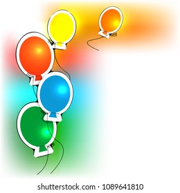 Balloons on white background