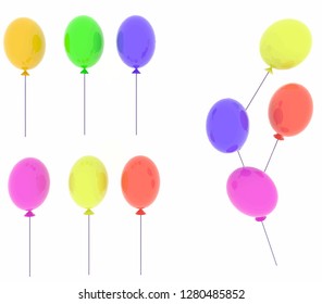 
Balloons on a white background