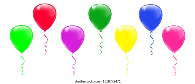 Balloons on white background . Happy birthday concept. Vector illustration.