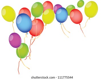 Balloons on a white background. Place for your text.