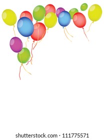 Balloons on a white background. Place for your text.