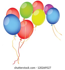 Balloons on a white background. Place for your text.