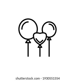 balloons outline Icon.carnival and tool vector illustration on white background