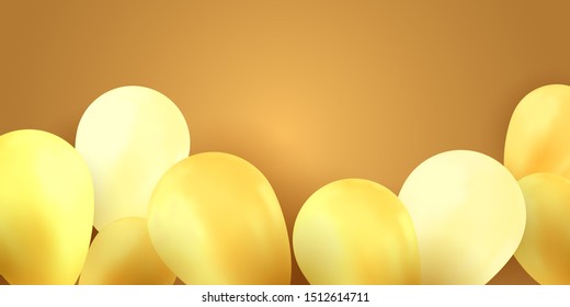 Balloons party birthday. Colorful vector realistic banner. Gift flyer, balloons poster.