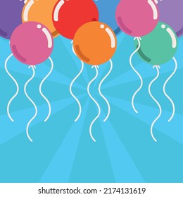 balloons party decoration blue background
