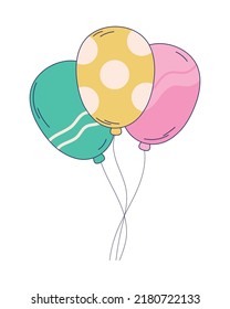 balloons party decoration icon isolated