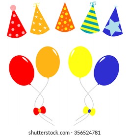 Balloons and party hats