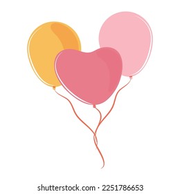 balloons party icon flat isolated