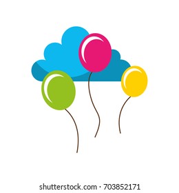 balloons party isolated icon