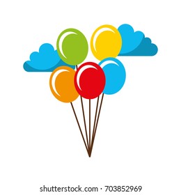 balloons party isolated icon