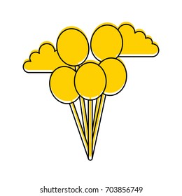 balloons party isolated icon