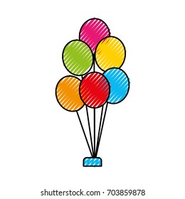 balloons party isolated icon