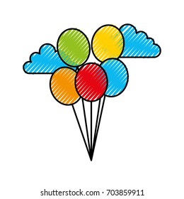 balloons party isolated icon
